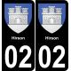 64 Pau autocollant sticker plaque immatriculation auto ville