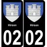02 Hirson placa etiqueta de registro de la ciudad