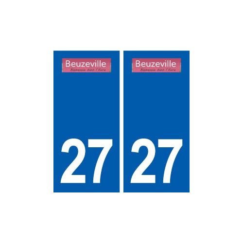 27 Beuzeville logo autocollant plaque stickers ville
