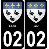 02 Laon placa etiqueta de registro de la ciudad