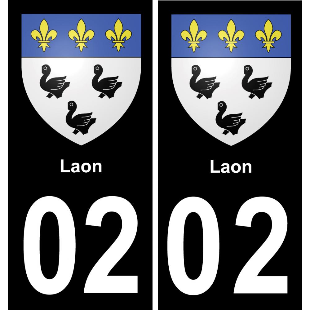 02 Laon placa etiqueta de registro de la ciudad