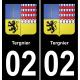 02 Tergnier placa etiqueta de registro de la ciudad