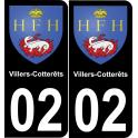 02 Villers-Cotterêts sticker plate registration city