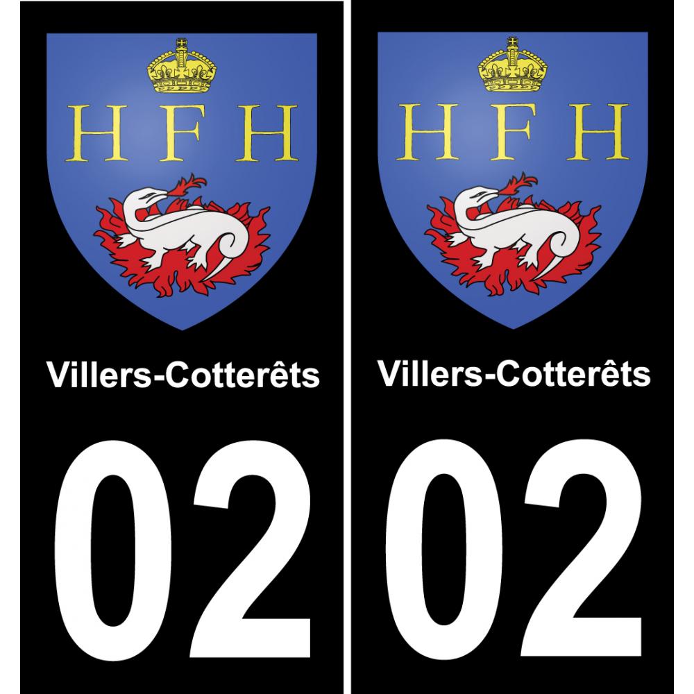 02 Villers-Cotterêts sticker plate registration city