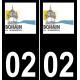 02 Bohain-en-Vermandois logo adesivo piastra di registrazione city