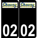 02 Chauny logo autocollant plaque immatriculation auto ville sticker