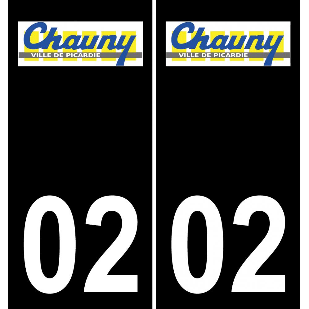 02 Chauny logo autocollant plaque immatriculation auto ville sticker