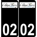 02 Château-Thierry logo autocollant plaque immatriculation auto ville sticker