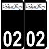 02 Château-Thierry logo autocollant plaque immatriculation auto ville sticker