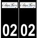 02 Château-Thierry logo autocollant plaque immatriculation auto ville sticker