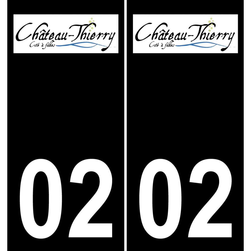 02 Château-Thierry logo autocollant plaque immatriculation auto ville sticker