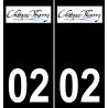 02 Château-Thierry logo sticker plate registration city black background