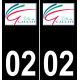 02 Gauchy logo autocollant plaque immatriculation auto ville sticker