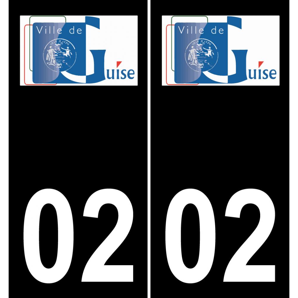 02 Guise logo autocollant plaque immatriculation auto ville sticker