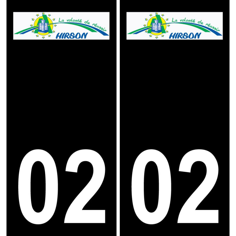 02 Hirson logotipo de la etiqueta engomada de la placa de registro de la ciudad