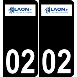 02 Laon logo autocollant plaque immatriculation auto ville sticker