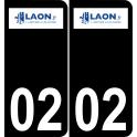 02 Laon logo autocollant plaque immatriculation auto ville sticker