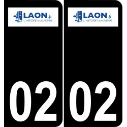 02 Laon logotipo de la etiqueta engomada de la placa de registro de la ciudad