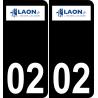 02 Laon logo autocollant plaque immatriculation auto ville sticker