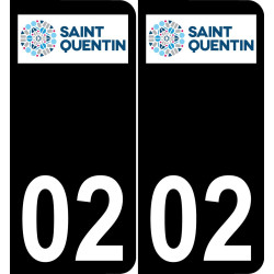 02 Saint-Quentin logotipo de la etiqueta engomada de la placa de registro de la ciudad
