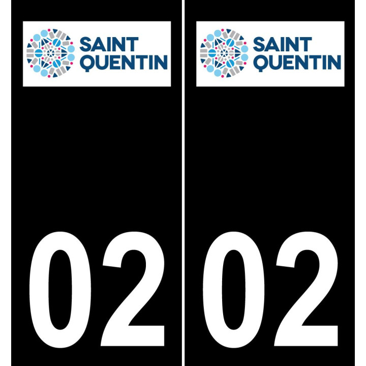 02 Saint-Quentin logotipo de la etiqueta engomada de la placa de registro de la ciudad