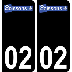 02 Soissons logotipo de la etiqueta engomada de la placa de registro de la ciudad