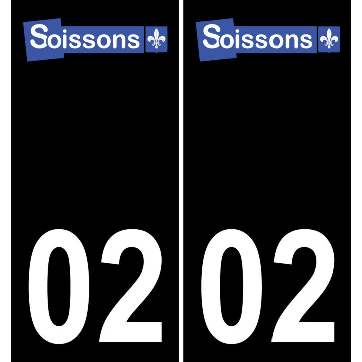 02 Soissons logo autocollant plaque immatriculation auto ville sticker