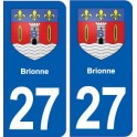 27 Brionne blason autocollant plaque stickers ville