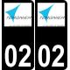 02 Tergnier logo autocollant plaque immatriculation auto ville sticker