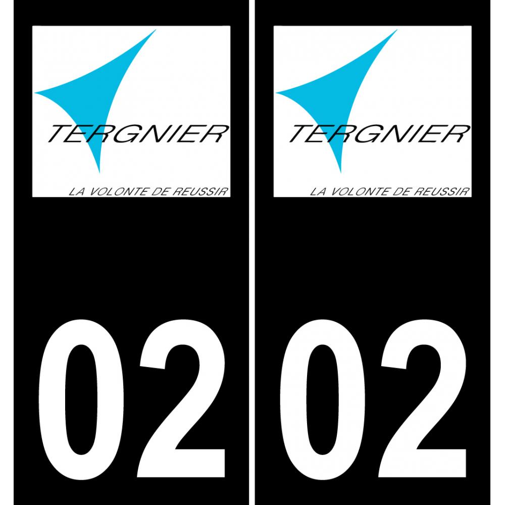 02 Tergnier logo autocollant plaque immatriculation auto ville sticker