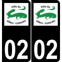 02 Villers-Cotterêts logo autocollant plaque immatriculation auto ville sticker