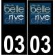 03 Bellerive-sur-Allier logotipo de la etiqueta engomada de la placa de registro de la ciudad