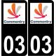 03 Commentry logo adesivo piastra di registrazione city