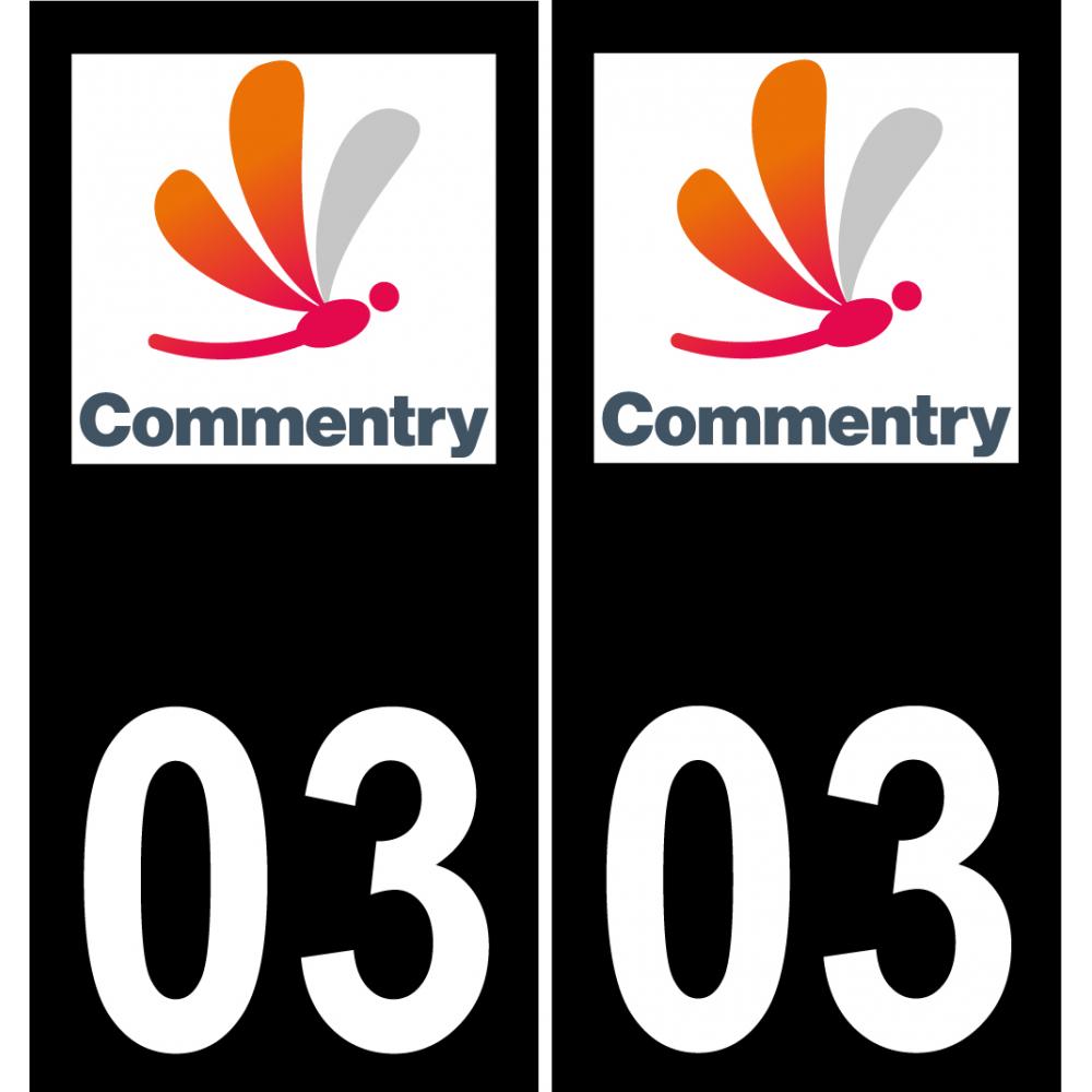 03 Commentry logo autocollant plaque immatriculation auto ville sticker