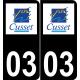 03 Cusset logo autocollant plaque immatriculation auto ville sticker