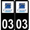 03 Cusset logo sticker plate registration city