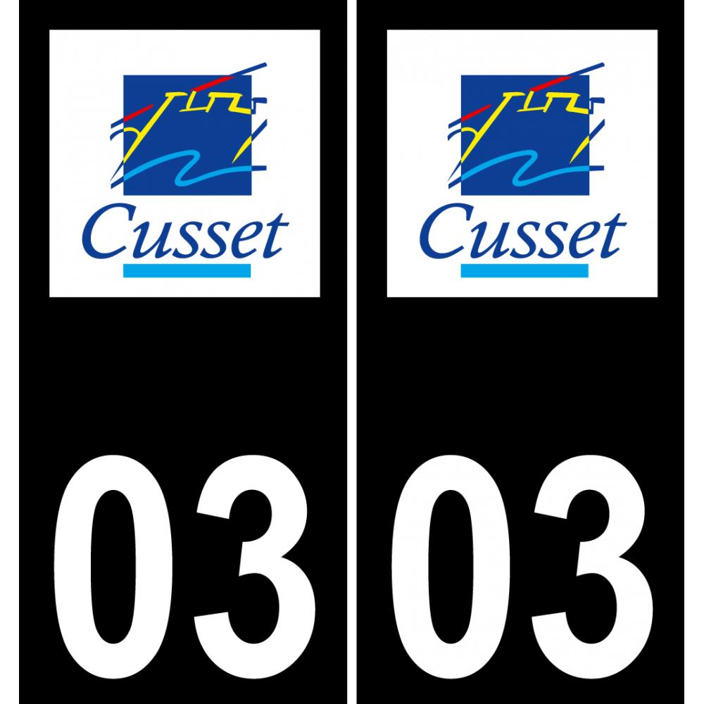 03 Cusset logotipo de la etiqueta engomada de la placa de registro de la ciudad