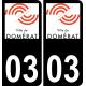 03 Domérat logotipo de la etiqueta engomada de la placa de registro de la ciudad