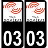 03 Domérat logotipo de la etiqueta engomada de la placa de registro de la ciudad