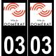 03 Domérat logotipo de la etiqueta engomada de la placa de registro de la ciudad