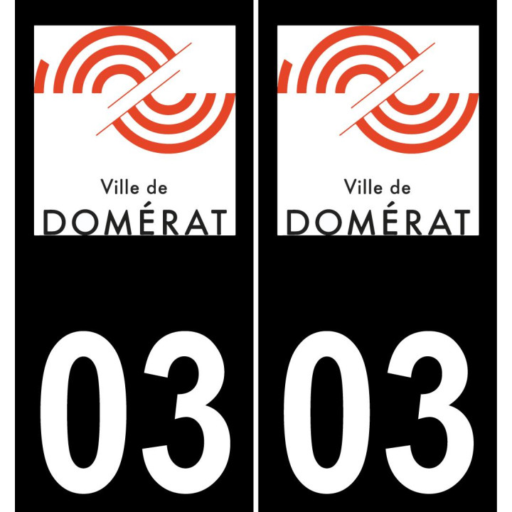 03 Domérat logo autocollant plaque immatriculation auto ville sticker