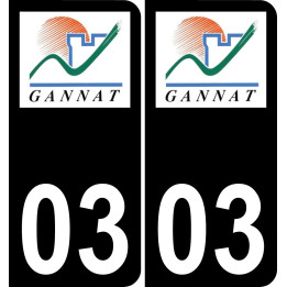 03 Gannat logo autocollant plaque immatriculation auto ville sticker