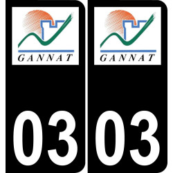 03 Gannat logotipo de la etiqueta engomada de la placa de registro de la ciudad