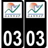 03 Gannat logo sticker plate registration city