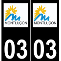 03 Montluçon logotipo de la etiqueta engomada de la placa de registro de la ciudad