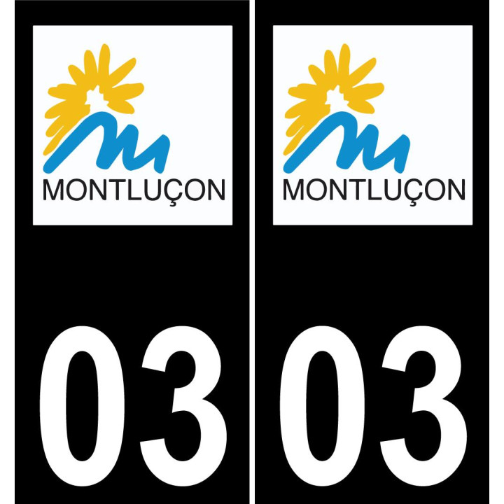 03 Montluçon logotipo de la etiqueta engomada de la placa de registro de la ciudad