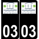 03 Vichy logo autocollant plaque immatriculation auto ville sticker