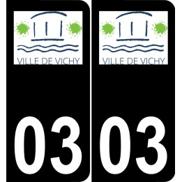 03 Vichy logotipo de la etiqueta engomada de la placa de registro de la ciudad