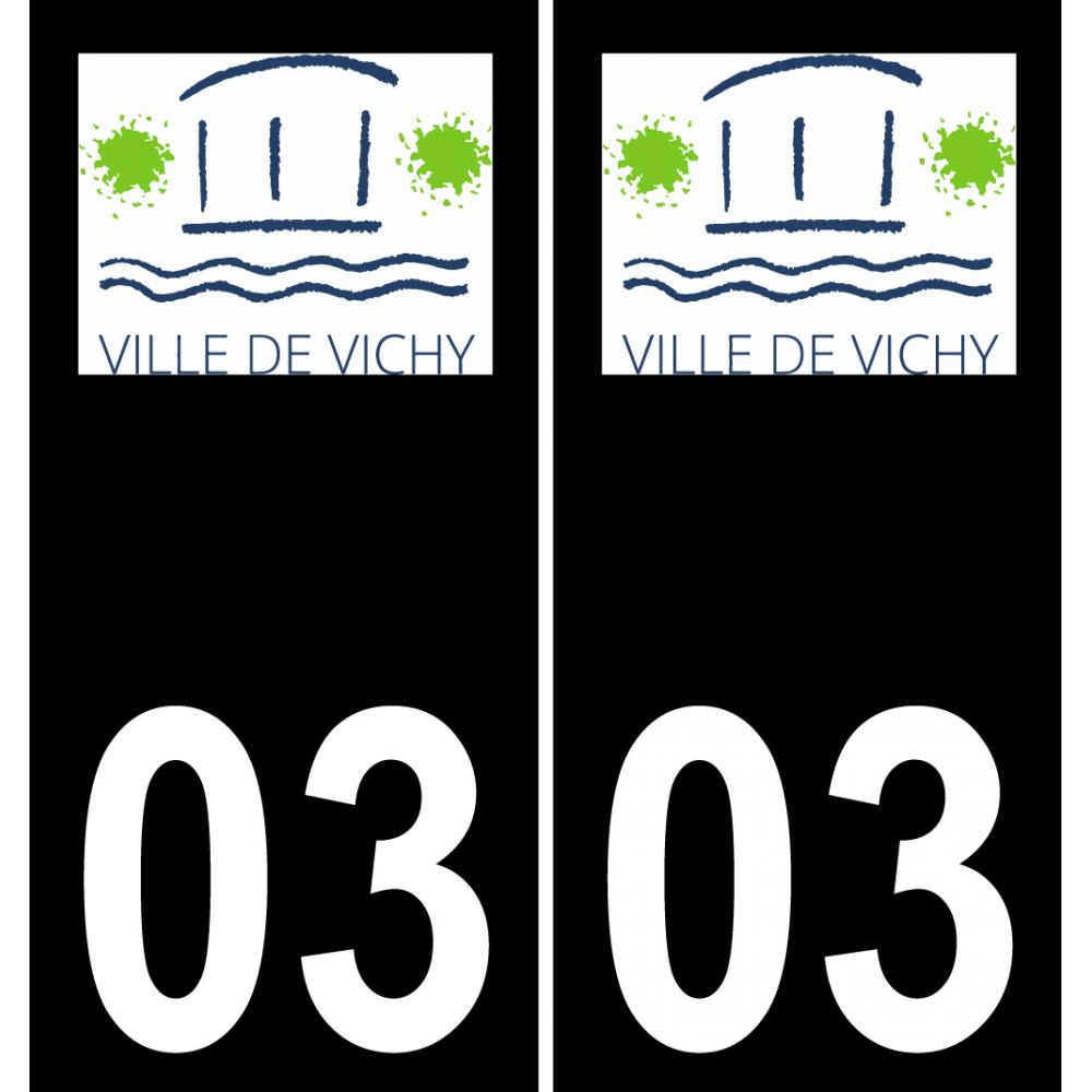 03 Vichy logo autocollant plaque immatriculation auto ville sticker