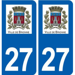 27 Brionne logo autocollant plaque stickers ville